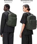 RAINS Large Book Daypack, Backpack, Laptop Bag, Waterproof, 2 Year Warranty, Green