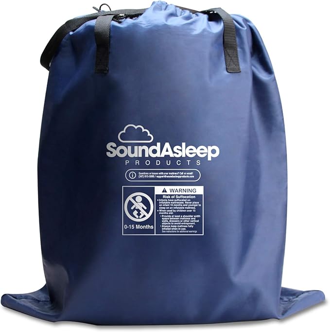 SoundAsleep Products Camping Series Air Mattress Includes Eco-Friendly PVC - Included Rechargeable Air Pump - Queen Size