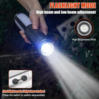 Rechargeable 3000mAh Camping Light with Stand 10w Max Power, Cordless Work Light with 3 LED Lamp Heads, Emergency Flashlight with Detachable Tripod, Black