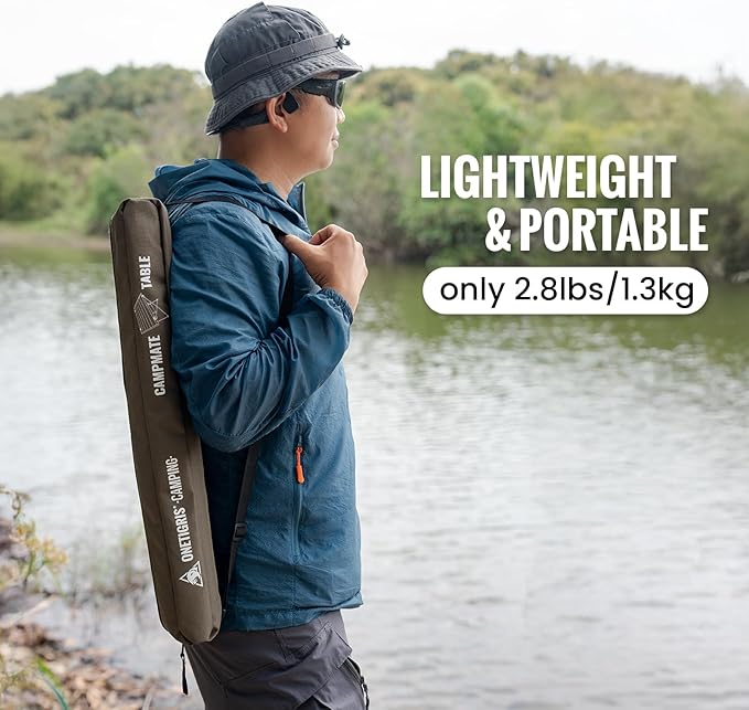 ONETIGRIS CAMPMATE Camping Table Foldable, Lightweight Portable Table Sturdy & Quick Setup, Holds Up to 66 lbs, Perfect for Camping, Hiking, Backpacking, Picnic, Beach, Travel