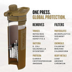 GRAYL GeoPress 24 oz Water Purifier Bottle - Filter for Hiking, Camping, Survival, Travel (Coyote Brown)
