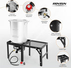 ROVSUN Portable Propane Gas Stove with Detachable & Foldable Side Rack, Single Burner Camp Stove Cooker for Outdoor Backyard Cooking, Camping, Tailgating, Canning, Frying Turkey & Boiling Seafood