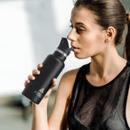 Stainless Steel Double Wall Water Bottles, Vacuum Insulated Bottle With Straw Lid, Insulated Water Bottle Keeps Water Cold for 24 Hours, Hot for 12 Hours, Hiking, Sports