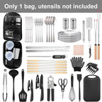 Camp Kitchen Organizer, Multi-Pocket Camping Cooking Utensils Bag, Waterproof Portable Storage for BBQ Outdoor Cooking Essentials