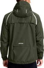 Men's Cycling Rain Jackets Waterproof Running Bike Windbreaker Lightweight Packable Hooded Jacket