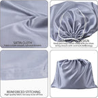 10 Pack Dust Bags for Purses and Handbags, Silk Dust Cover Storage Bag with Drawstring Travel Storage Pouch for Handbag Purse Shoes Boots (Gray, 19.6 × 15.7 in)