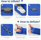 Double Sleeping Pad Camping, Self Inflating 6'' Extra-Thick 2 Person Pillow Built-in Foot Pump Waterproof Inflatable Sleeping Mat Backpacking, Tent, Hiking, Portable Camping Pad