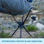 GRAND TRUNK Compass 360 UC Swivel Stool - Ultra-Compact 260lb Capacity Portable Seat for Camping, Travel & Outdoors (Storm)