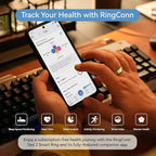 RingConn Gen 2, World’s First Smart Ring with Sleep Apnea Monitoring, No APP Subscription, 12-Day Battery Life, Stress/Heart Rate/Women's Health Tracker, Android & iOS Compatible (Gold, Size 7)
