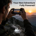 Portable Charger Solar Power Bank 20000mAh with USB-A and USB-C 5V/3A Output Port Black Battery Pack Compatible with iPhone, Samsung, Waterproof Emergency LED Flashlights Perfect for Camping, Hiking