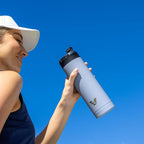 Maxi Stainless Steel Water Bottle 26oz - Double wall vacuum insulated | Integrated carry handle | leak proof flip top lid | Lightweight & stylish - Lilac