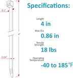 Zip Ties 4 inch (200 Pack), Small Zip Ties with 18 lb Tensile Strength, Black, by Tantti Supply