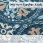Magpie Fabrics Pack of 2 Outdoor Lumbar Pillow Case Covers 12"x20", Waterproof Rectangular Throw Pillowcase Shell Decorative Sham for Patio Garden Couch - Morgan Medal Blue