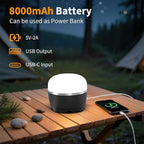 LED Camping Lantern Rechargeable 8000mAh, 3 Color Light Camping Tent Light, IP44 Waterproof Magnetic Hanging Light for Camping, Hurricane, Power Outages, Survival Kits, Black Emergency Light