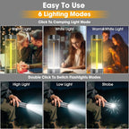 2 in 1 LED Camping Lantern, 2500mAh Rechargeable Camping Light, 6 Modes Outdoor Flashlight Lantern Portable, Waterproof Zoomable Tent Light for Emergency, Hiking, Hurricane, Power Outages