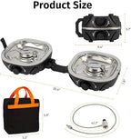 Propane Camping Stove 20,000 BTU - Portable 2 Burner Gas Stove with Adjustable Flame Control, Piezo Ignition, Carry Bag & Propane Adapter Hose, Folding Design for Camp, BBQ, Tailgating, Black