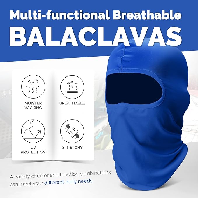 6 Pack Balaclava Ski Face Mask: Cooling Neck Gaiter Full Head Mask Face Cover
