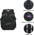 KROSER Travel Laptop Backpack 18.4 Inch XXXL Gaming Backpack with Hard Shell Saferoom RFID Pockets Water-Repellent Business College Daypack Stylish Laptop Bag for Men/Women-Black Grey