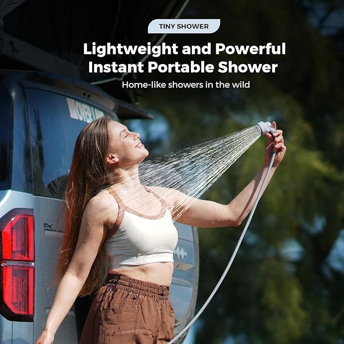 FLEXTAILGEAR Tiny Shower Portable Shower for Camping, Rechargeable Camping Outdoor Shower, Portable Shower Pump for Hiking, Waterproof Outdoor Camp Pump, Car wash, Pet Cleaning, Beach Vacations
