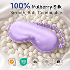 Umisleep 100% Pure Mulberry Silk Sleep Mask, 22 Momme 6A Soft Smooth Fibers, Breathable Eye Mask for Women Men, Better Light Blocking Sleeping Mask with Travel Pouch, Elastic Strap Blindfold, Purple