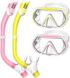 Snorkeling Gear for Kids, Kids Snorkel Set for Ages 6-14, Dry Top Snorkel, Mask Set Kid Swimming Goggles Diving Mask Combo Set Anti-Fog Panoramic View Scuba Packages