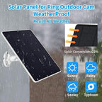 Ring Camera Solar Panel Charger, Compatible with Stick Up Camera, Stick Up Cam Pro, Spotlight Camera Plus/Pro, 5W5V, Weatherproof, 3M/9.8FT Cable (2Pack)
