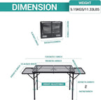 Nice C Folding Grill Table, Camping Table, Tailgate Tables, Grill Tables, Outdoor, Metal Folding Adjustable Height&Width, Mesh Net, Carry Handle