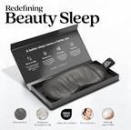 Pure Silk Sleep Mask [100% 6A Mulberry Silk, 22 Momme] Light Blocking Travel Essentials. Eye Masks for Sleeping. Black Oeko-Tex Blindfold. Eye Covers for Men & Women