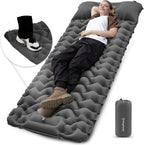 KingCamp Sleeping Pad for Camping, Ultralight Connectable Inflatable Sleeping Pad Camping Mattress with 6.3" Built-in Pillow & Foot Pump for Backpacking Hiking Tent Cot