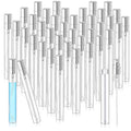 Zhehao 50 Pcs Mini Spray Bottles 10 ml Clear Glass Perfume Bottles Refillable Fine Mist Perfume Atomizer Portable Empty Sample Containers for Cleaning, Essential Oils, Travel (Silver Cap)