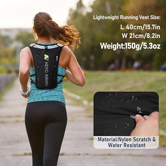 Waterproof Running Vest, 5.5L Breathable Running Hydration Vest with 1.5L Water Bladder, Water Vest for Hiking, Trail Marathon Race, Ideal for Women and Men