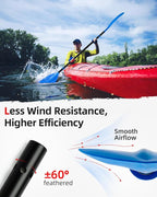 Abahub Adjustable Kayak Paddle 210-230 cm/ 230-250 cm Floating Kayaking Oars Boating Oars Canoeing Oars Black