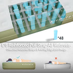 Air Mattress with Battery Pump, Rechargeable USB-C Electric Pump, Dutch Velvet Surface Self Inflatable Mattress Queen, Portable Air Bed for Camping, Indoor and Outdoor (18" Green)