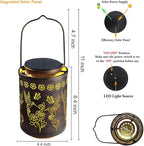 Upgraded Solar Hummingbird Lights for Outside Garden Decor Gifts for Women Mom Grandma, Metal Hanging Solar Lanterns Outdoor Waterproof with Copper Finish Lantern for Patio, Yard, Porch, Pathway