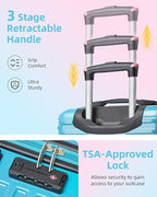 LARVENDER Carry on Luggage 22x14x9 Airline Approved, Expandable 20 Inch Hardside Large Suitcase with Wheels TSA Lock, Lightweigh PC+ABS Travel Carry-on Suitcases for Women and Men, Cotton Candy