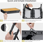 2ft Camping Table Foldable with Storage Net, 3 Adjustable Heights Aluminum Small Folding Table, Lightweight, Portable Handle, for Travel Outdoor Beach Camping Picnic, 23.2" x 16", Yellow