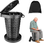 XXL Retractable Portable Toilet Travel Toilet (440lbs Capacity) Adjustable Height Camping Toilet for Adults & Kids (3.19-18.7 Inches) Collapsible Portable Potty for Camp/Car/Boat/Tent