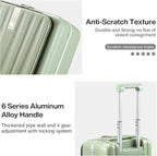 Hanke 16 Inch Underseat Carry On Luggage with Wheels,Small Hard Shell Suitcases for Weekender,Top Opening Lightweight Travel Luggage Suitcase for Womem Men,Bamboo Green.