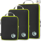 Cipway Compression Packing Cubes, Ultralight Luggage Organizer Bags, Travel Essentials for Carry on Suitcase (3 Piece,Black)