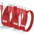 3-Pack Red [3.3FT+6.6FT+10FT] 60W USB C to USB C Cable, Type C Fast Charging Cable for iPhone Air 17 16e 16 15 Pro Plus Pro Max，for Galaxy S25, for iPad Pro/Air/mini, for MacBook Pro/Air and More