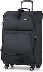 Hanke 28 Inch Softside Expandable Luggage with Spinner Wheels,Check Large Luggage Rolling Suitcase Travel Luggage with TSA Approved,Black