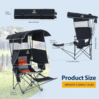 Nice C Chair with Canopy, Heated Camping Chair with Battery, Outdoor Sports Chairs with Shade, Heated Folding Umbrella Chairs, with Removable Footrest (2-Pack)