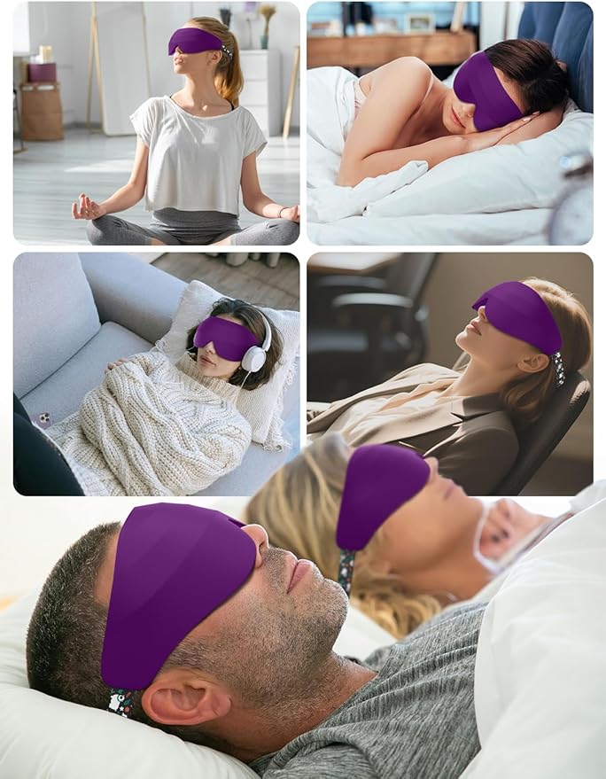 Sleep Mask for Side Sleeper Women Men, EVA BELLE Eye Mask for Sleeping Light Blocking, 3D Sleeping Mask Blackout, Soft Breathable Eye Shade Cover with Adjustable Elastic Strap for Travel Home Nap Rest