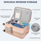 20 Inch Carry on Luggage 22x14x9 Airline Approved Hard Shell Suitcases with Wheels, Top Opening Expandable Carry on Luggage with Cup Holder Small Rolling Suitcase with Lock, Pink