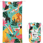 Dock & Bay Beach Towel - Quick Dry, Sand Free - Compact, Lightweight - 100% Recycled - Includes Bag - Wild Things - Extra Large (200x90cm, 78x35)