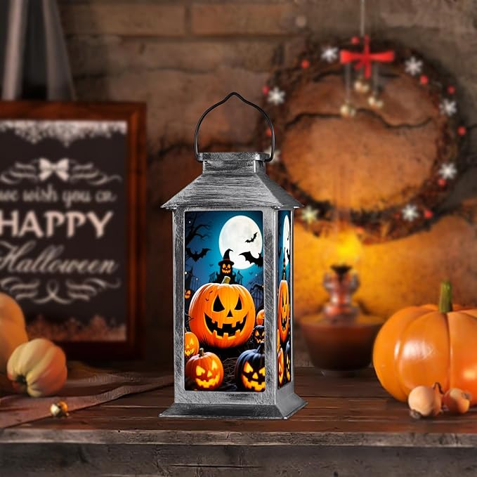 Halloween Decorations Outdoor,Halloween Hanging Decorations,Solar Lantern,Decor for Home Outside Porch Garden Yard Lawn Party Decorations（Witch Pumpkin）