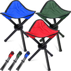 3 Pack Folding Camping Stool Portable Small Collapsible Chair Tripod Stool Hiking Chair for Fishing, Beach, Picnic, Outdoor, Gardening and Travel