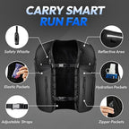 All-in-One Multi Sport Running Vest including Water Bottle, Whistle, 11 Pockets & 6 Straps – Ergonomic Lightweight Reflective Gear