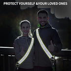 Reflective Running Gear | Reflective Sash for Walking at Night | High Visibility Reflective Sash | Reflective Belt for Walking in The Dark | A