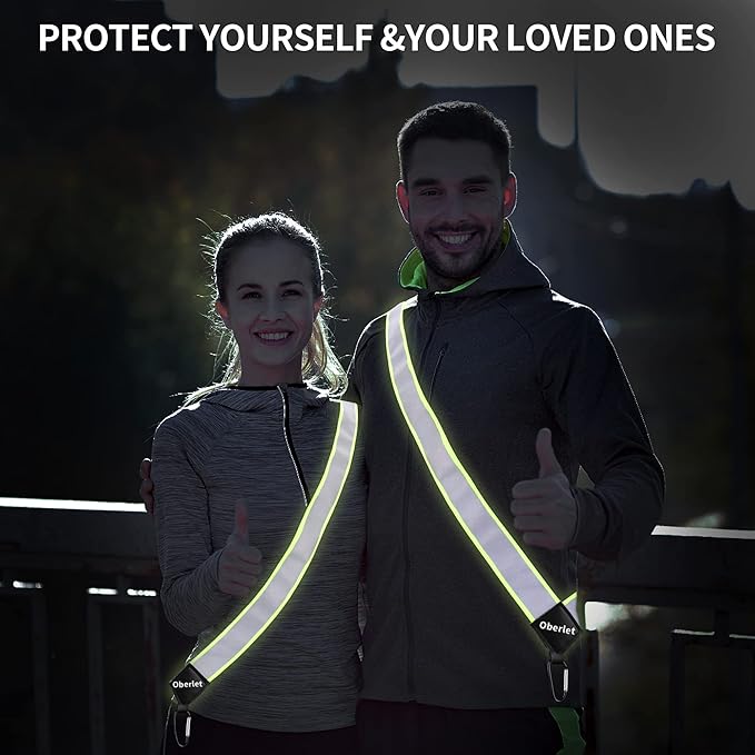 Reflective Running Gear | Reflective Sash for Walking at Night | High Visibility Reflective Sash | Reflective Belt for Walking in The Dark | A